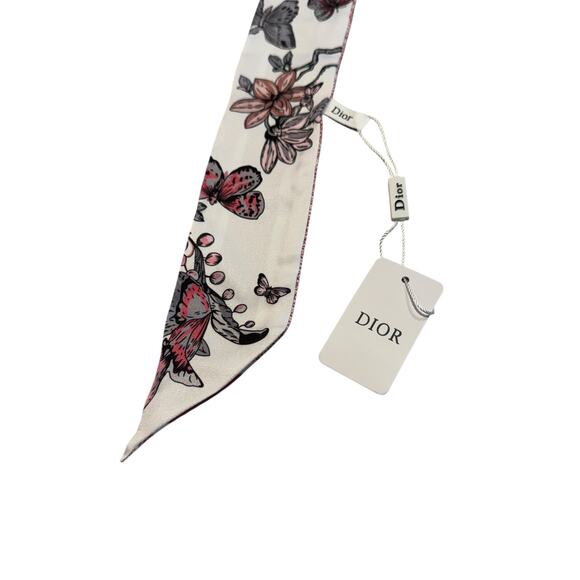 Christian Dior Mitzah Pink Floral Butterfly Twilly Scarf GWP Novelty Box Bag - Picture 3 of 9
